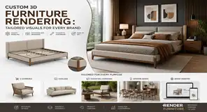 Custom 3D Furniture Rendering Tailored Visuals for Every Brand