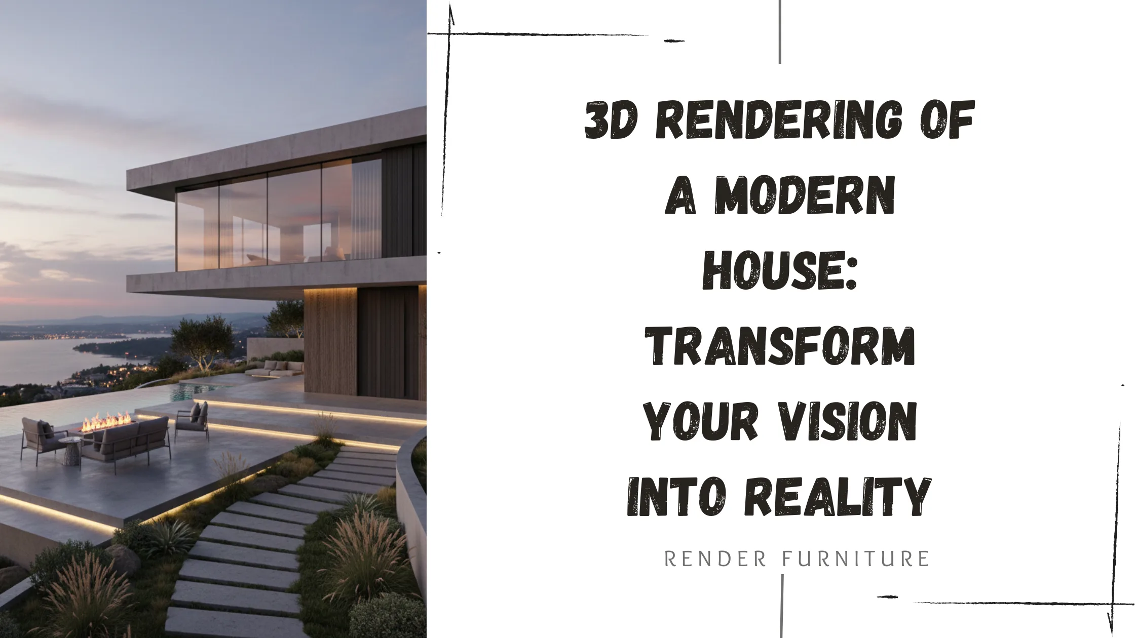3d rendering of a modern house​ : Build Your Dream Home