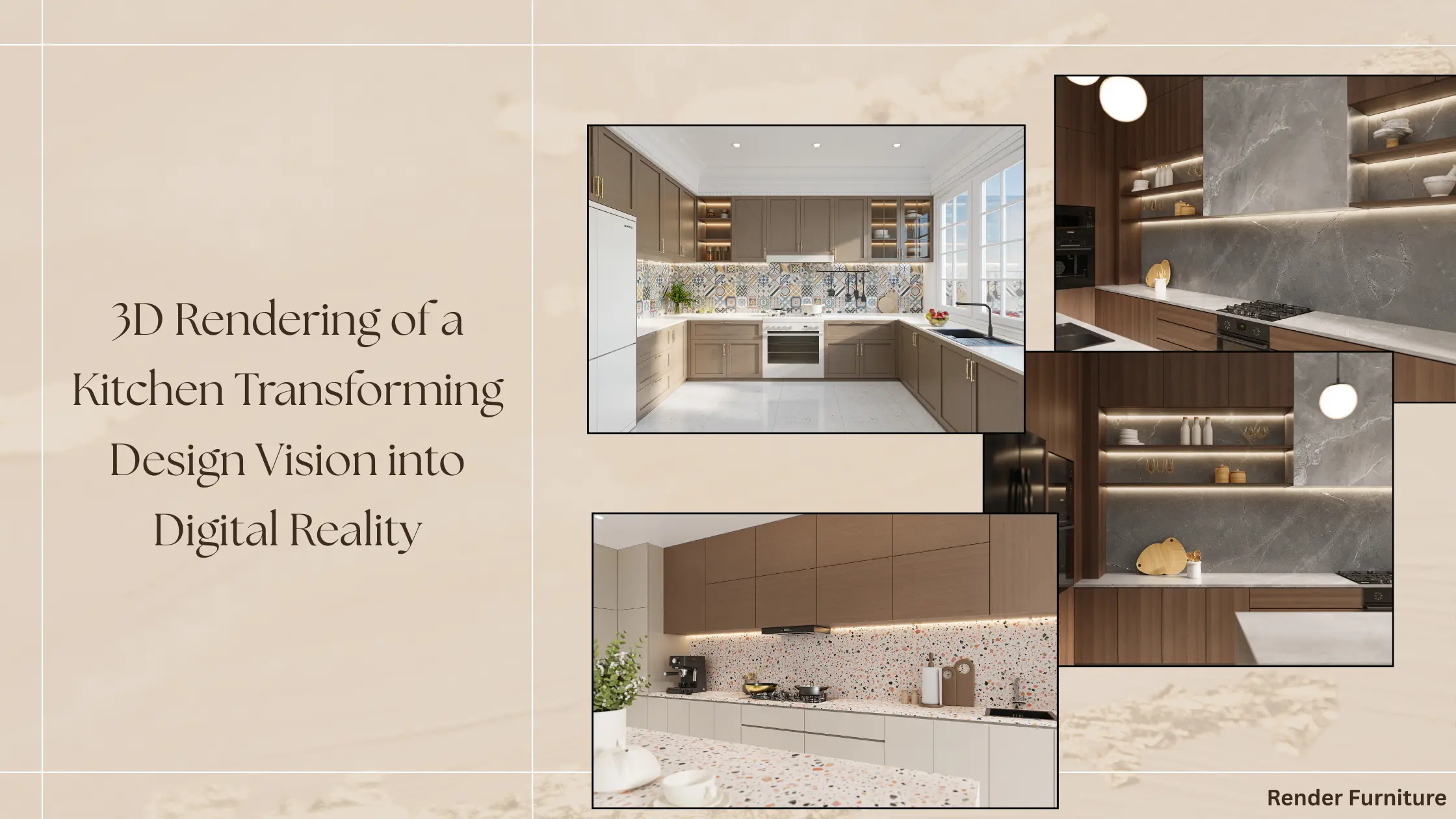 3D Kitchen Rendering | Interior Design 3D Rendering Services