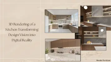 3d rendering of a kitchen